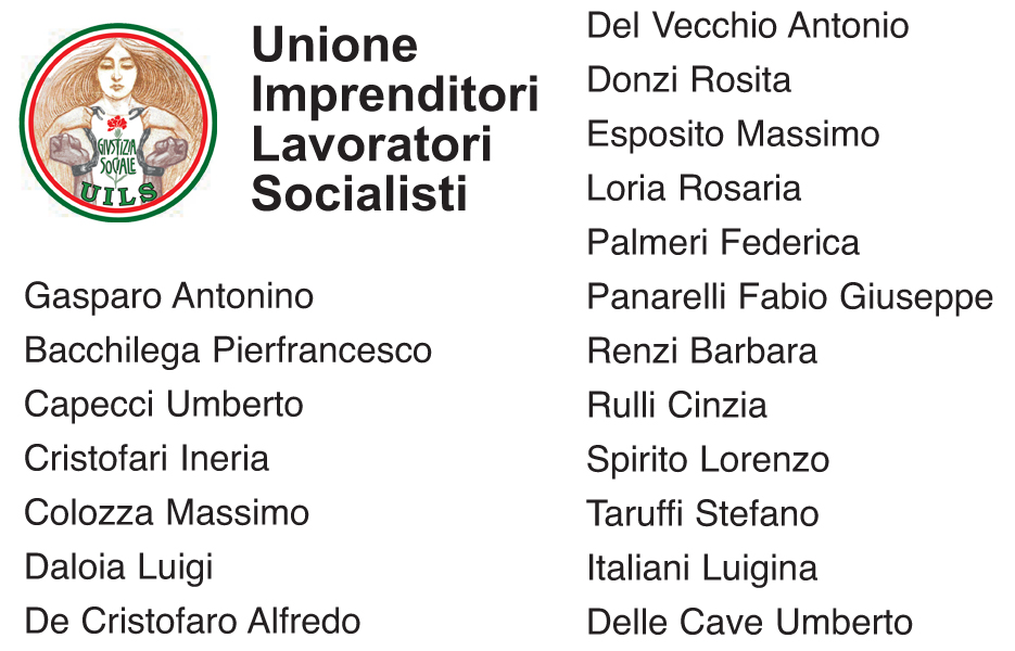 Candidati UILS - Pomezia 2018
