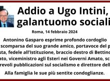 Addio Ugo Intini, galantuomo socialista